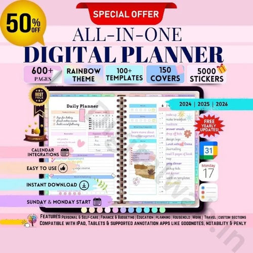 All-in-One Advance Digital Planner 2025, 2026😍📒