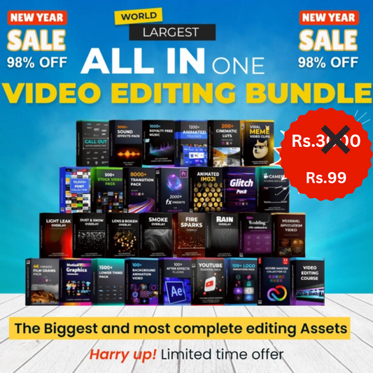 Complete Video Editing Assets Bundle: Transitions, Effects and More